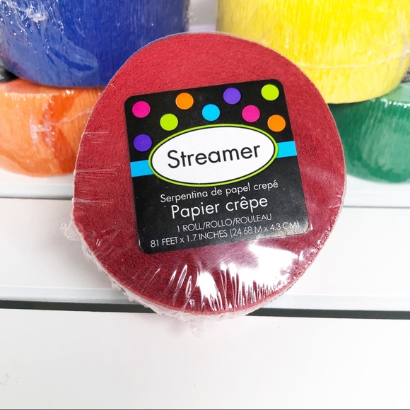 PARTY 🎉 🎉🎉 streamers group of 6 BRAND NEW crepe paper 81 feet DECORATIONS - Picture 2 of 2